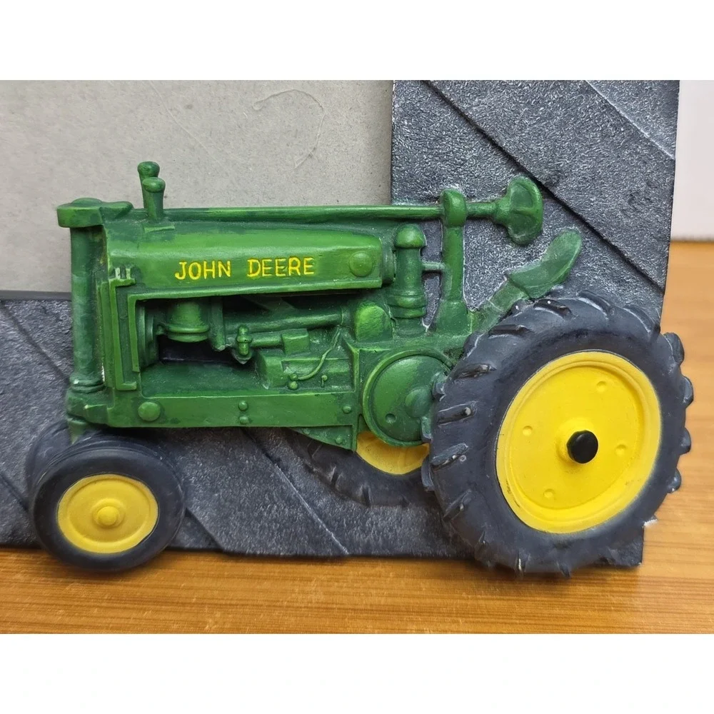 Vintage John Deere Slate Picture Frame With 3D Tractor Fits 4x6 Picture